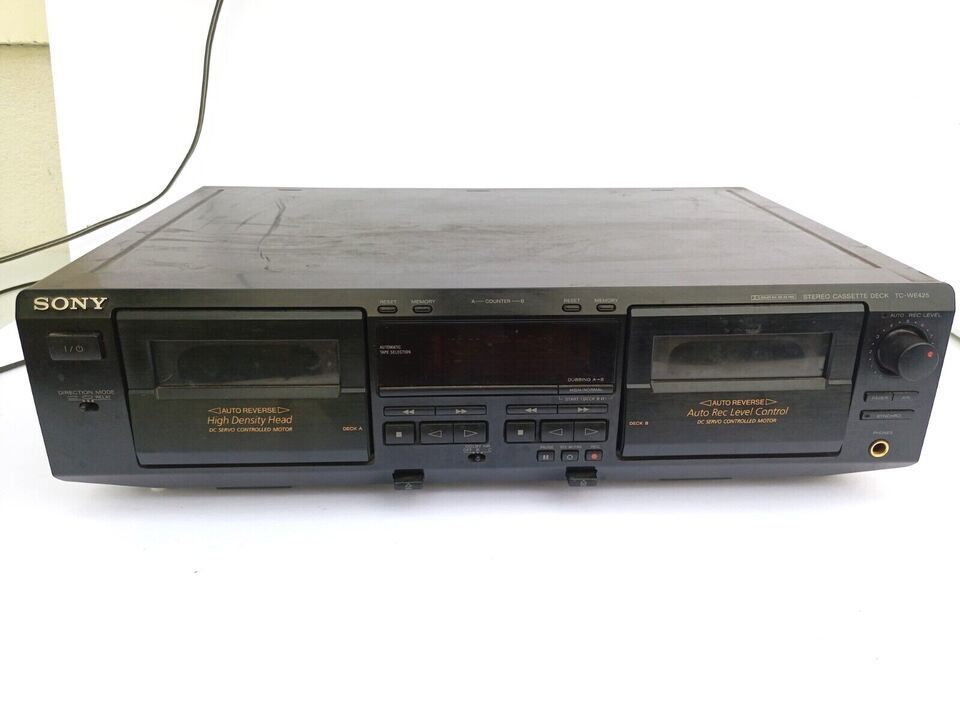 DEFECTIVE SONY TC-WE425 STEREO DUAL DOUBLE CASSETTE DECK PLAYER RECORDER... - $22.30