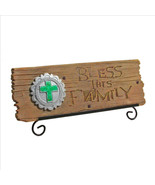 Cast Stone Plaque with Stand 9 x 3.3 inches Bless This Family - £11.63 GBP
