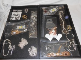 New lot Jewelry 2 trays full necklaces, chains, earrings, Charms Carol dauplaise - £15.63 GBP