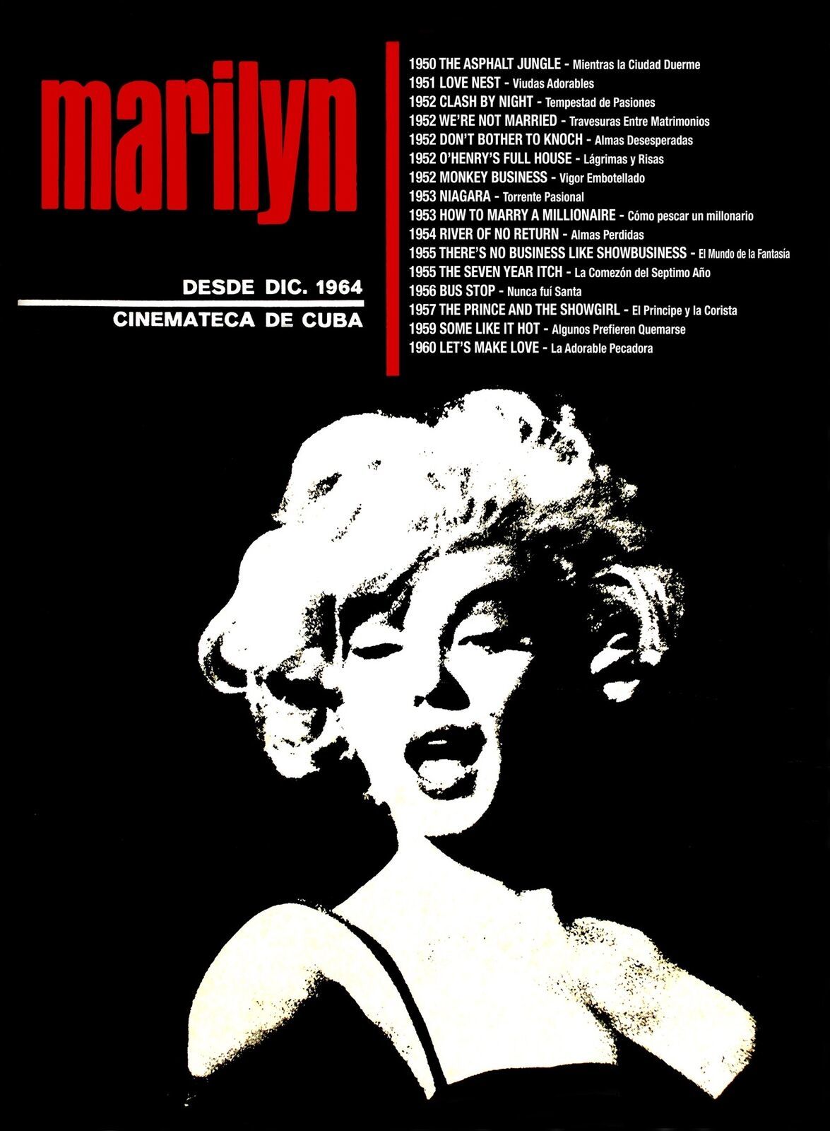 10733.Poster decoration.Home interior art wall design.Marilyn.Spanish.Cuba movie