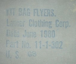 USAF US Air Force Flyer&#39;s kitbag kit bag Lancer Clothing, June 1980 &quot;DM&quot; - $45.00