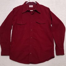 Orvis Men’s Shirt Size XL Dark Red Heavy Cotton Button Up Long Sleeve Casual - £18.60 GBP