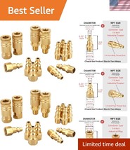 Comprehensive 28-Piece Brass Air Fittings Kit - Includes Male and Female... - $1,092.89 MXN