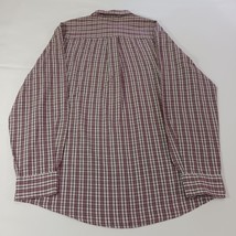 Saddlebred Button-Down Collar Men's Red & White Plaid Shirt Size Medium image 2