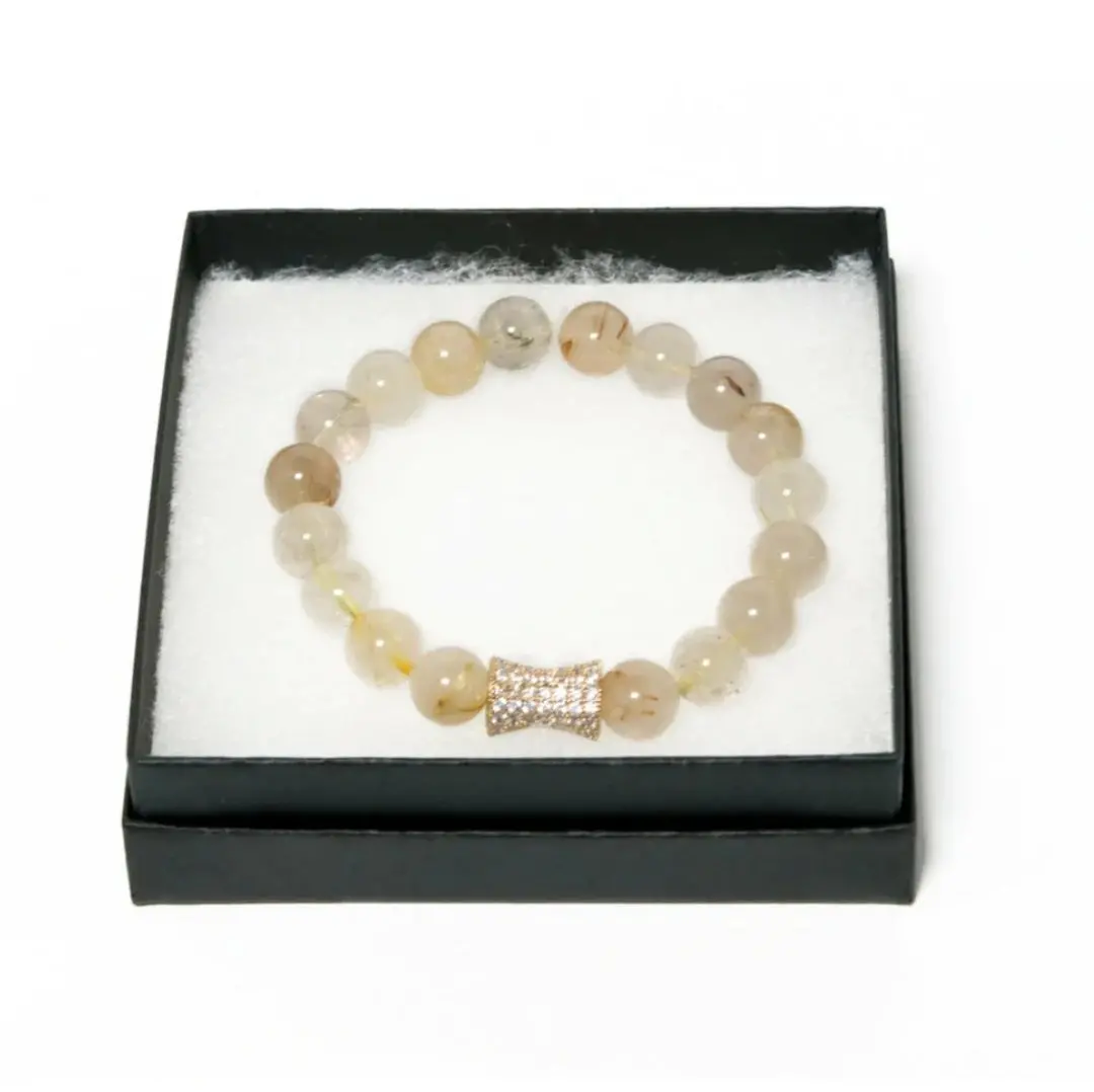 Elegant Citrine Bracelet with Micro Pave Diamond Bar - Symbol of Romance... - $61.81