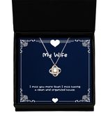 Sarcastic Wife Love Knot Rose Gold Necklace, I Miss You More Than I Miss... - £38.51 GBP