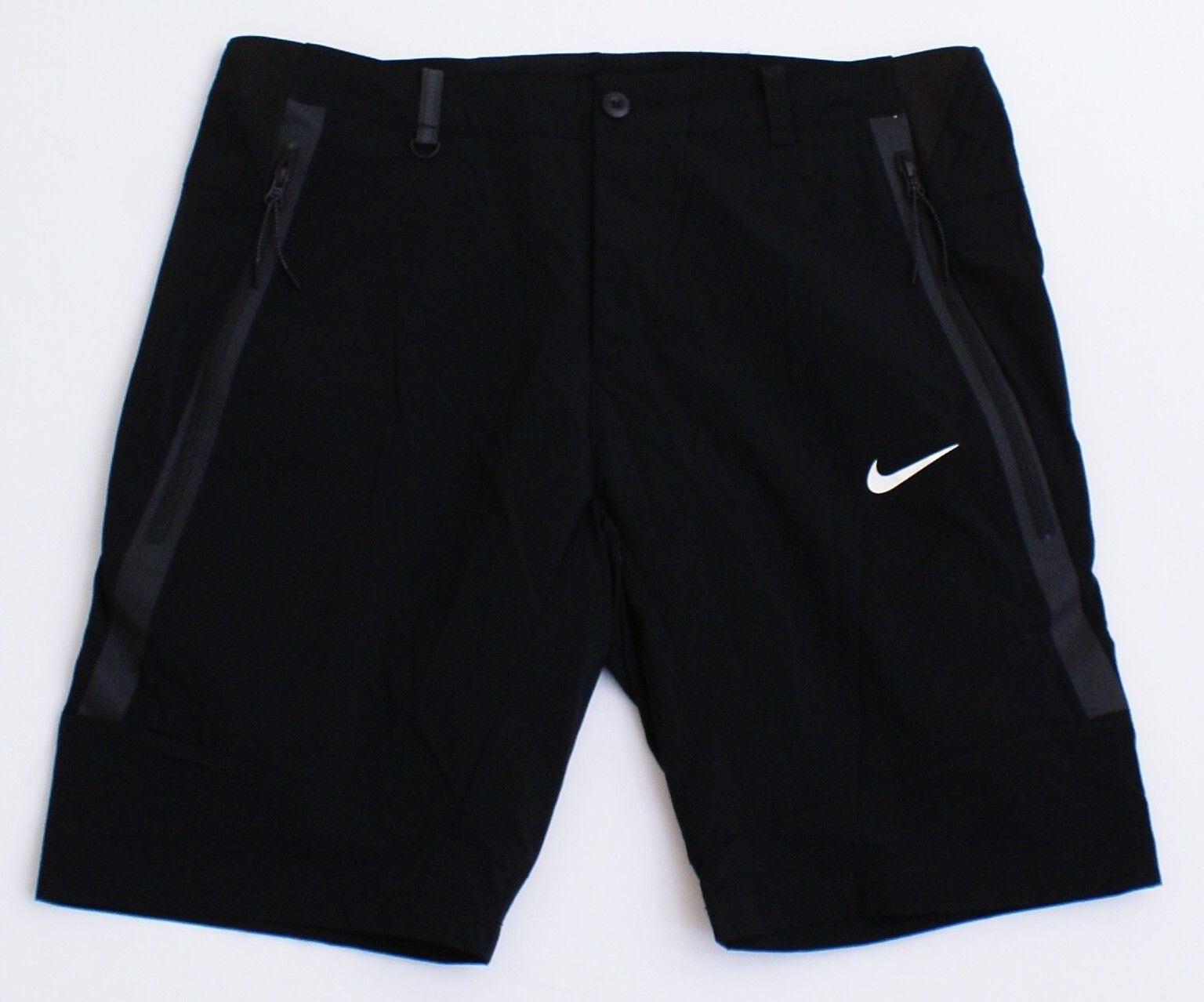Nike Black Nylon Stretch Tech Athletic Shorts Button Fly Men's NWT - $99.99