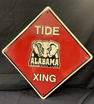 Alabama Crimson TIDE XING 12&quot; x 12&quot; Embossed Metal Crossing Sign - £6.91 GBP