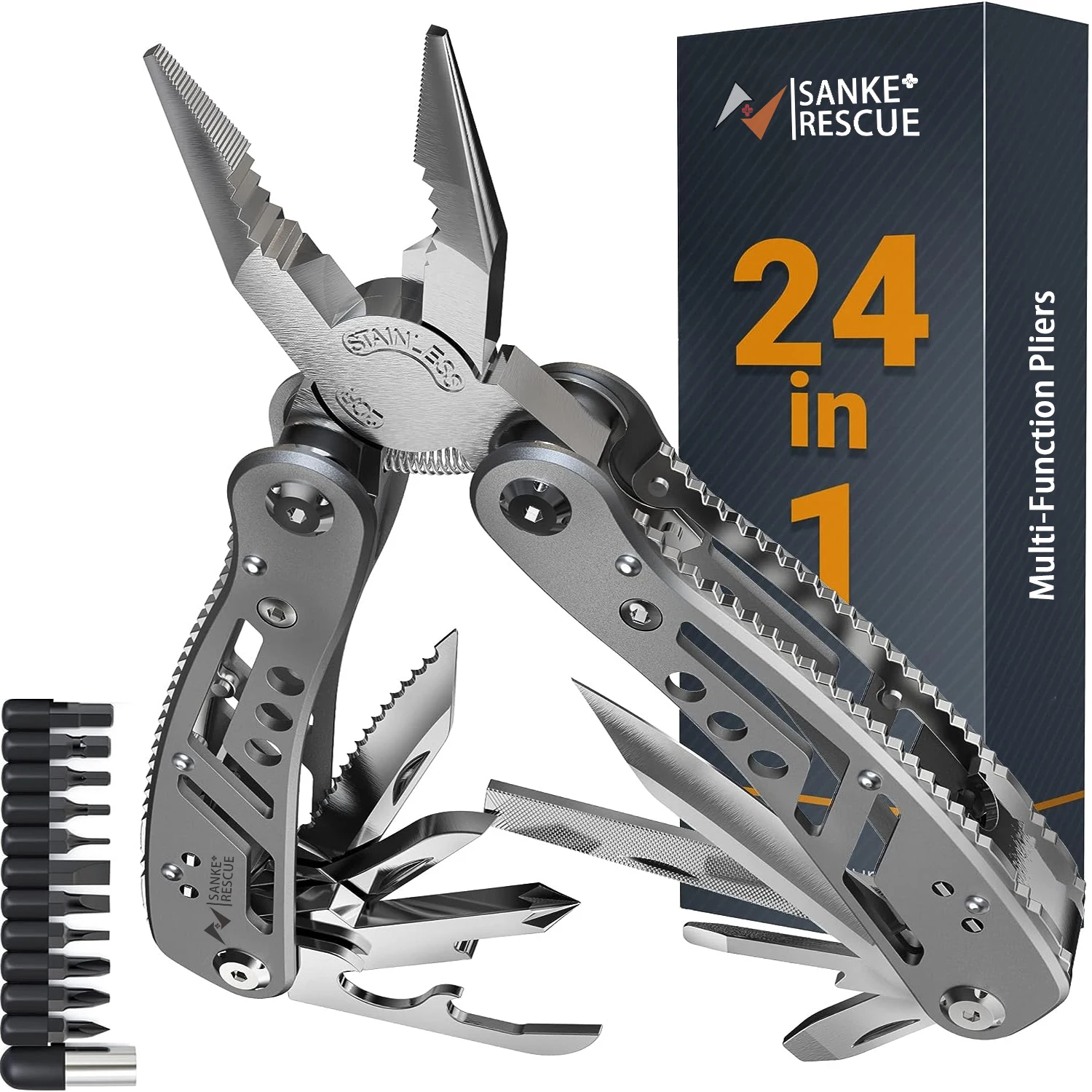 Multitool 24 in 1 Pocket Outdoor Plier Army Knife Heavy Duty Stainless Steel - £15.89 GBP