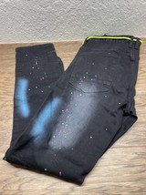 Kloud 9 Black Splatter Paint Distressed Patched Straight Jeans Men&#39;s 34X... - $547.14 MXN
