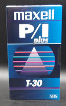 MAXELL P/I PLUS T-30 VHS Blank Videocassette Tape NEW Sealed Professiona... - $5.39