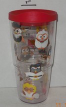 24 oz Tervis Tumbler Colorful Owls Yellow Red Pink - £12.10 GBP