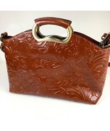 EXC! Patricia Nash Valletta Florence Top Handle Crossbody Brown Leather ... - $1,194.08 MXN