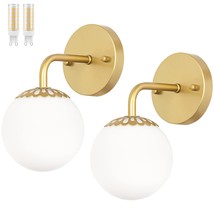 Modern Gold Wall Sconces Set Of Two, Mid Century Wall Mounted Lamp, Brass Sconce - £107.56 GBP