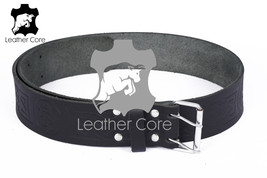 Genuine Black Leather KILT BELT Scottish Kilt Highland Rampant Lion EMBO... - £27.97 GBP