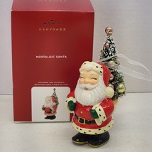 VERY RARE 2020 Hallmark Keepsake Ornament Porcelain Nostalgic Santa with Box - £116.71 GBP