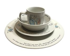 4 Piece Wedgwood Peter Rabbit Meal Set Plates Bowl Cup Wedgewood UK - $50.49