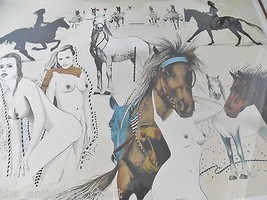 HEINE-French,Erotic Women and Horses, original signed/ numbered limited edit - £396.64 GBP