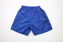 Vtg 90s Reebok Mens Large Classic Logo Striped Lined Nylon Shorts Baggies Blue - £39.74 GBP