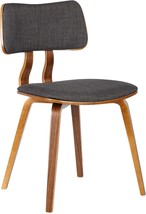 Armen Living Jaguar Dining Chair, Charcoal/Walnut Finish, Charcoal/Walnut - £107.94 GBP