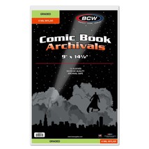 2 packs of 10 (20) BCW 9&quot; x 14 ½&quot; Graded Comic Book 4-MIL Mylar Sleeves - £28.70 GBP