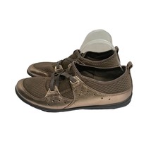 Ecco Womens Size 41 10 Bronze Metallic Slip On Flat Loafer Leather Sneaker Shoes - $24.75