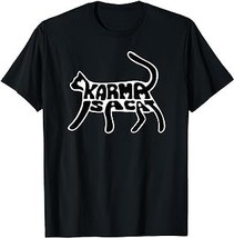 Karma Typogram is Cat Silhouette Tail Paw Cute Pet Lover Fun T-Shirt - £12.54 GBP+