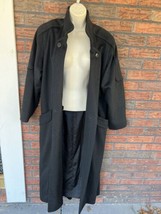 Full Length Wool Coat Size 8 Capri Black Glam USA Made Vintage Shoulder ... - £22.26 GBP