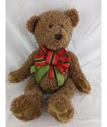 Dan Dee Brown Bear Plush 16 Inch Christmas Bow Stuffed Animal Toy - $10.95