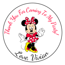 12 Personalized Minnie Mouse Birthday Stickers labels tags party favors ... - £9.87 GBP