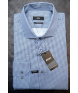 Made In Italy Hugo Boss Men&#39;s Gordon Reg Fit Lyocell/Cotton Dress Shirt ... - £59.59 GBP