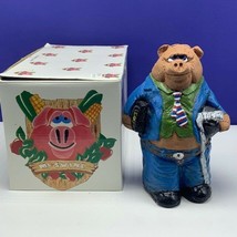 Mcswine Pig figurine chalkware sculpture state box Flambro Bean counter ... - $39.55