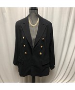 Lane Bryant Bryant Blazer Womens 18P Black Double-Breasted Jacket With G... - $44.10