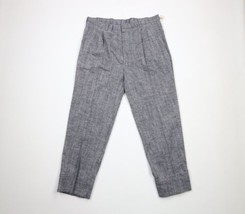 NOS Vtg 90s Streetwear Mens 36x29 Pleated Linen Blend Straight Leg Chino Pants - £94.92 GBP