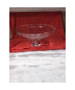 Modernist Pedestal Fruit Bowl Centerpiece, Hand Blown Glass, Controlled ... - $49.50