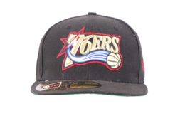 New Era High Crown Philadelphia 76ers Allen Iverson Spell Out Fitted Hat 7 1/4 - £31.71 GBP