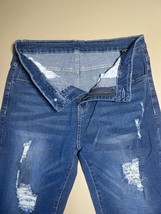 Manfinity Jean Shorts Men’s M Stretch Waist Blue Distressed - $11.83