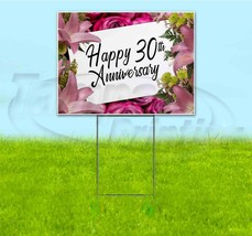 Happy 30TH Anniversary 18x24 Yard Sign With Stake Corrugated Bandit Usa Romantic - £20.54 GBP+