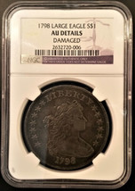 Rare 1798 Draped Bust Herald Eagle Silver Dollar NGC AU Details AM032 - £4,114.31 GBP