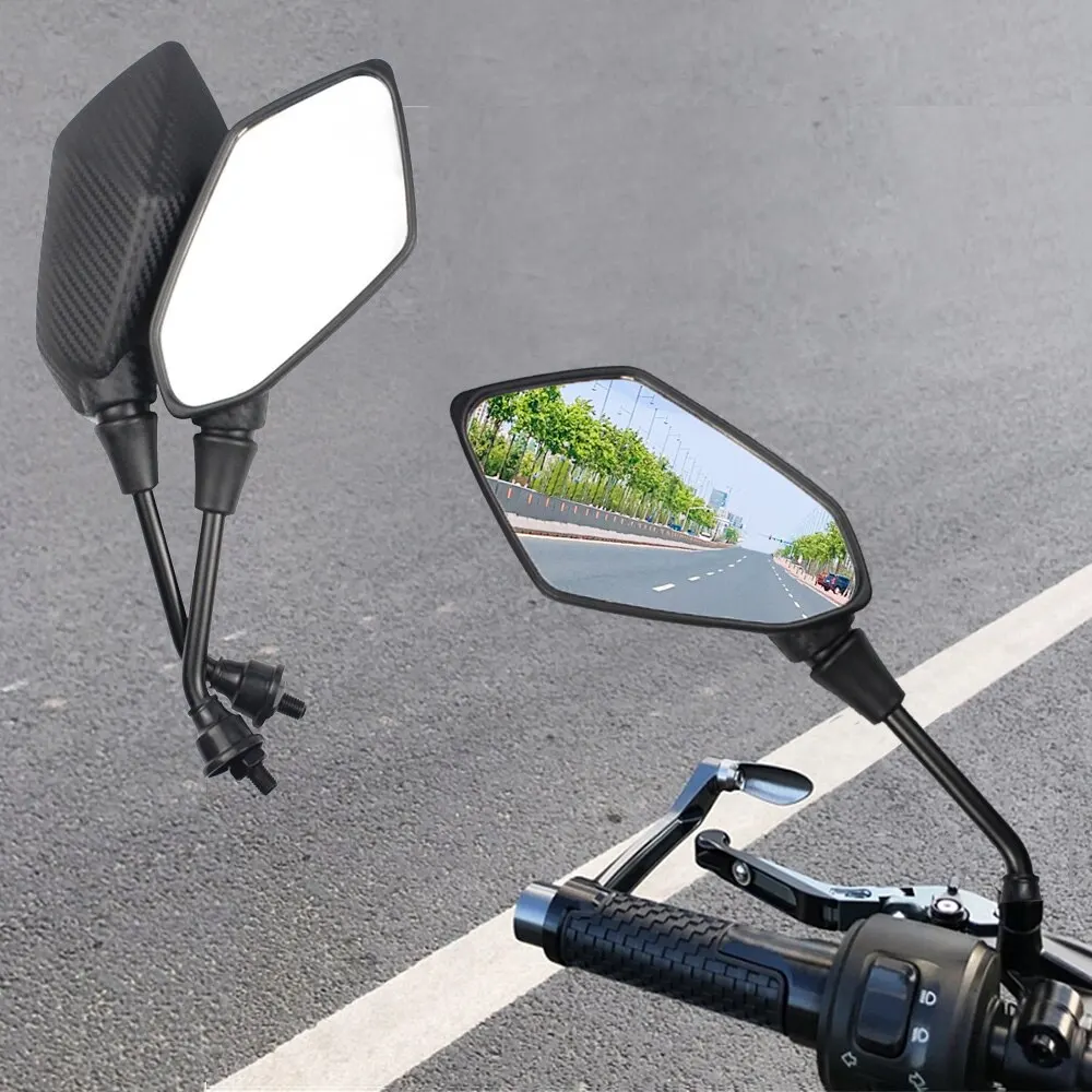 Motorcycle Mirror 2Pcs E-Bike Rearview Mirrors Electrombile Back Side Convex 8mm - £15.09 GBP+