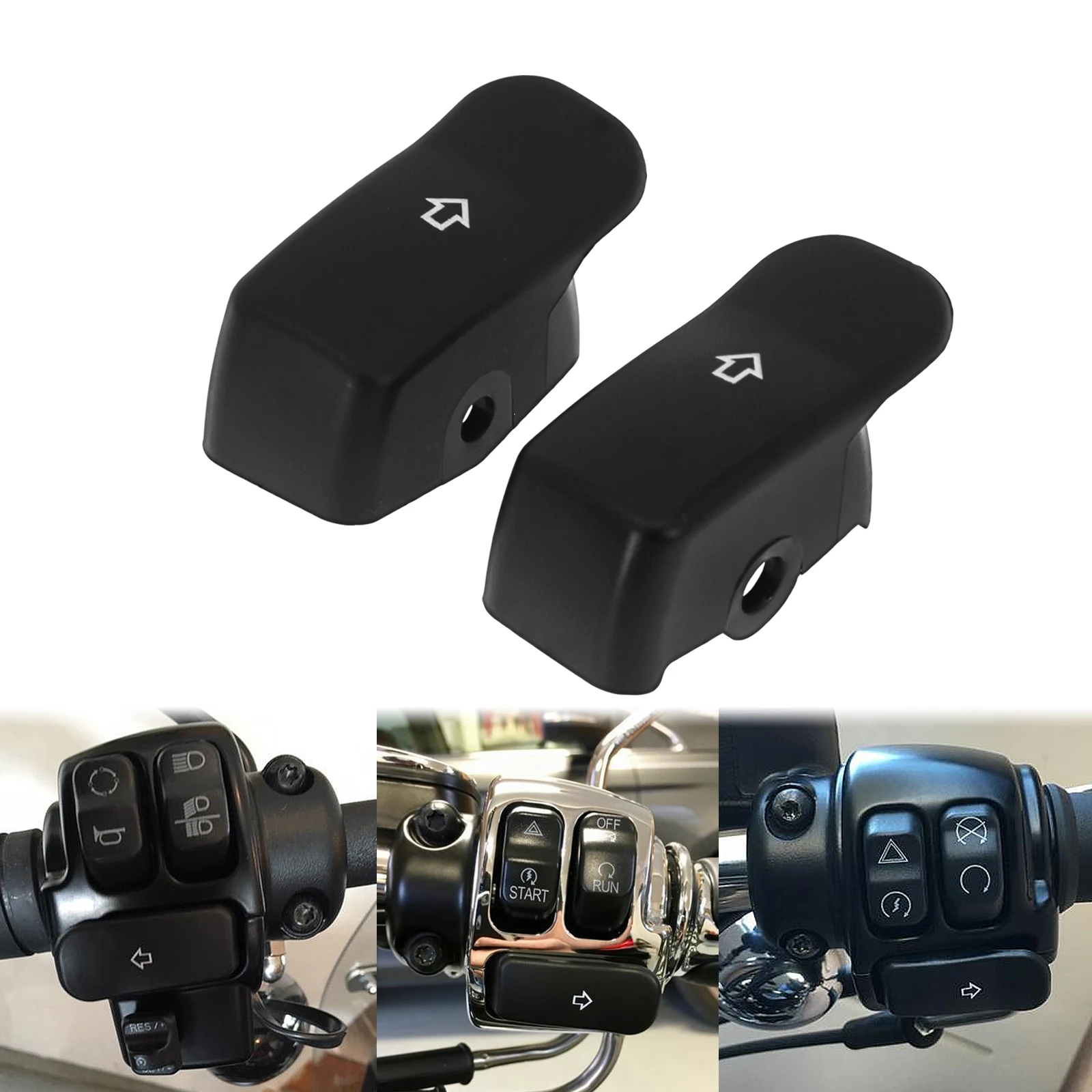 Motorcycle Turn Signal Switch Extension Caps Black Extended Button Cover  Harley - £499.85 GBP