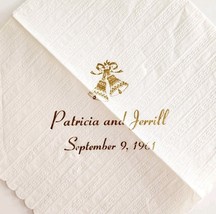 1961 Patricia &amp; Jerrill Wedding Napkin Unused Marriage September 9 Maine... - $368.69 MXN