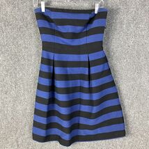 Trina Turk Mini Dress Women&#39;s Size 2 Striped Cotton Blend Adults Blue Black - $25.11 CAD