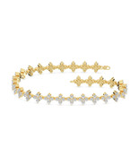 14k Yellow Gold 3Ct TDW Lab Created Round Diamond Link Bracelet for Women - £1,824.55 GBP