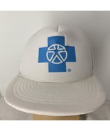 Vintage White Blue Cross Healthcare Health Insurance Trucker Snapback Me... - $274.31 MXN