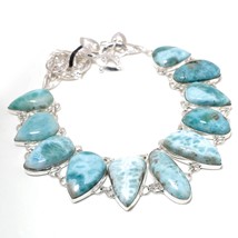 Caribbean Larimar Gemstone Handmade Fashion Ethnic Necklace Jewelry 18&#39;&#39; SA 6576 - £17.39 GBP