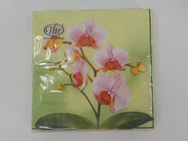 Ideal Home Range 20 Count Lunch 3 Ply Paper Napkins 13X13&quot; Pink Phalaenopsis - £10.44 GBP