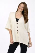 M. Rena Solid Buttoned Poncho. One Size  - $36.00