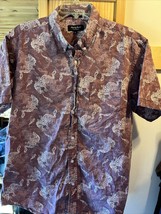 Eighty Eight Platinum Mens XL Dragon Print Short Sleeve Button Down Cotton Shirt - £18.29 GBP