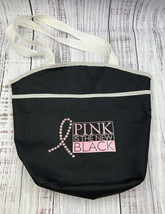 Pink Is The New Black Victoria Secret Tote Bag Breast Cancer Ribbon READ - £11.98 GBP